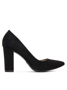 DeeZee Czółenka LB9901-BLACK SU Czarny. Czarne czółenka DeeZee, bez wzorów, z materiału, bez obcasa, bez zapięcia. Za 139,99 zł.