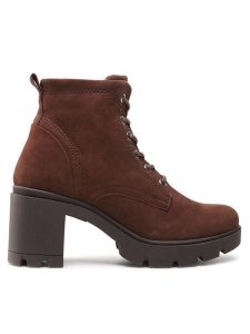 Lasocki Trzewiki OCE-VALMA-02 Brązowy. Brązowe botki Lasocki, bez wzorów, z nubiku, bez obcasa, na słupku, bez zapięcia. Za 166,99 zł.