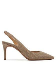 MICHAEL Michael Kors Sandały Alina 40R4HNMP1D Złoty. Żółte sandały MICHAEL Michael Kors, bez wzorów, z materiału, bez obcasa, na szpilce, bez zapięcia. Za 397,99 zł.