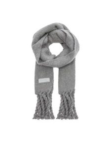 Tommy Hilfiger Szalik Tommy Twist Scarf AW0AW15530 Szary. Szare rękawiczki TOMMY HILFIGER, bez wzorów, z syntetyku. Za 449,99 zł.