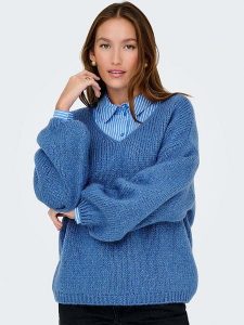 JDY Sweter "Dydinea" w kolorze niebieskim rozmiar: XS. Niebieskie swetry oversize JDY, xs, bez wzorów, bez ramiączek. Za 86,99 zł.