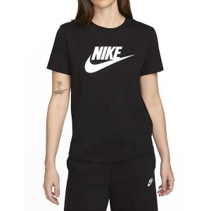 Koszulka z krótkim rękawem Damska Nike ICN DX7906 010 Czarny. Czarne bluzki Nike, l, bez wzorów, sportowe, bez kołnierzyka, bez ramiączek. Za 126,99 zł.