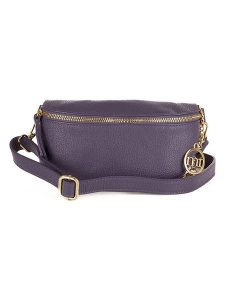 Mia Tomazzi Skórzana saszetka "Perugino" w kolorze fioletowym - 23 x 13 x 2 cm rozmiar: onesize. Różowe nerki i saszetki Mia Tomazzi, bez wzorów, z materiału. Za 158,45 zł.