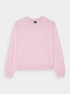 4F Bluza dresowa nierozpinana bez kaptura damska - różowa XXL. Czerwone bluzy 4f, xs, bez wzorów, z bawełny, bez kaptura. Za 129,99 zł.