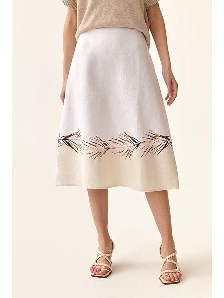 TATUUM Lniana spódnica w kolorze biało-kremowym rozmiar: 38. Białe spódnice Tatuum, bez wzorów, ze lnu, midi. Za 127,05 zł.