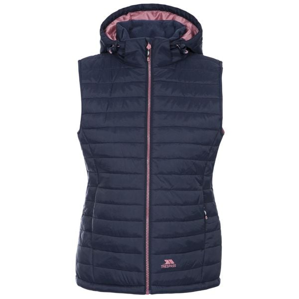Trespass Aretha - Damska kamizelka casualowa w kolorze granatowym Dusty Rose. Czerwone kamizelki Trespass, bez wzorów, z puchu, bez kołnierzyka, bez ramiączek, bez kaptura. Za 282,99 zł.
