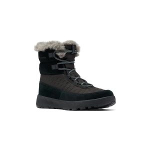 Buty zimowe damskie Columbia Slopeside Peak Luxe. Szare buty trekkingowe Columbia, bez zapięcia. W wyprzedaży za 419,00 zł.