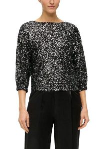 S.Oliver Bluzka w kolorze czarnym rozmiar: 38. Czarne bluzki s.Oliver, s, bez wzorów, bez kołnierzyka, bez ramiączek. Za 160,96 zł.