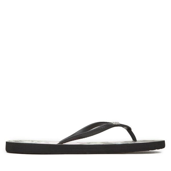 Japonki Roxy. Czarne klapki Roxy, bez wzorów, bez obcasa. Za 23,99 zł.