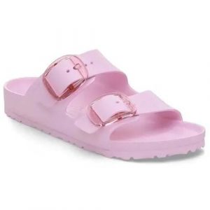 Klapki damskie Birkenstock Arizona. Czerwone klapki Birkenstock, bez wzorów, z materiału, bez obcasa. Za 426,00 zł.