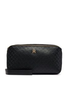 Tommy Hilfiger Kosmetyczka Th Icon Double Washbag Mono AW0AW18930 Czarny. Czarne torebki klasyczne TOMMY HILFIGER, bez wzorów, ze skóry, bez dodatków. Za 309,99 zł.