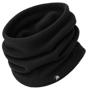 Komin polarowy bandana Martes Taliv czarny. Czarne szaliki MARTES, bez wzorów, z polaru. W wyprzedaży za 22,99 zł.