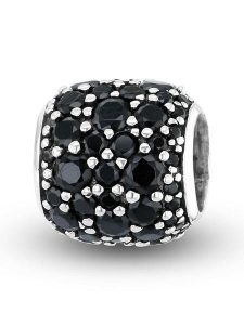 CHARM'S Srebrny charms z kryształami rozmiar: onesize. Czarne zawieszki CHARM'S, z kryształem, srebrne. Za 114,17 zł.
