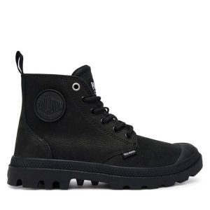 Trapery Palladium. Czarne buty zimowe Palladium, bez obcasa, bez zapięcia. Za 579,99 zł.
