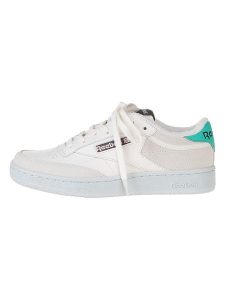 Reebok Skórzane sneakersy "Club C Revenge" w kolorze biało-turkusowym rozmiar: 42. Białe trampki Reebok, bez wzorów, bez zapięcia. Za 319,95 zł.