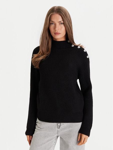 Morgan Golf 232-MSTORI Czarny Regular Fit. Czarne golfy Morgan, bez wzorów, z syntetyku. Za 239,99 zł.