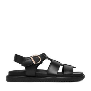 Sandały Beverly Hills Polo Club. Czarne sandały Beverly Hills Polo Club, bez wzorów, bez obcasa, na płaskiej podeszwie, bez zapięcia. Za 369,99 zł.