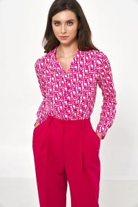 Zapinana na Guziki Bluzka we Wzory. Bluzki Nife, xl, bez wzorów, z elastanu, bez kołnierzyka, bez ramiączek. Za 189,90 zł.