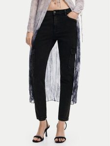 Desigual Jeansy Danubio 24WWPW07 Czarny Slim Fit. Czarne jeansy Desigual, bez wzorów, z bawełny. Za 249,99 zł.