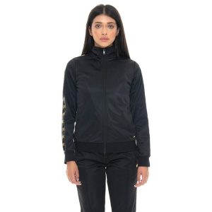 Damen-Bluza aus Triacetat mit Leone 1947 Gold Studs-Logobändern. Czarne bluzy LEONE 1947 APPAREL, bez wzorów, z elastanu, bez kaptura. W wyprzedaży za 176,82 zł.