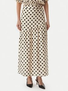 Morgan Spódnica maxi 261-JOVITA Beżowy Regular Fit. Brązowe spódnice Morgan, bez wzorów, z wiskozy, maxi. Za 329,99 zł.