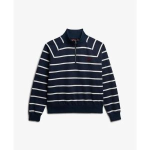 Bluza damska Superdry Ath Henley. Niebieskie bluzy Superdry, bez wzorów, bez kaptura. Za 284,00 zł.