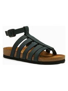 Comfortfusse Skórzane sandały "Ares" w kolorze granatowym rozmiar: 40. Niebieskie sandały Comfortfüße, bez wzorów, z nubiku, z otwartym noskiem, bez obcasa, bez zapięcia. Za 252,99 zł.