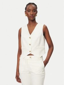 Rinascimento Kamizelka garniturowa CFC0128644003 Biały Regular Fit. Białe kamizelki Rinascimento, s, bez wzorów, z syntetyku, bez kołnierzyka, bez ramiączek, bez kaptura. Za 399,99 zł.