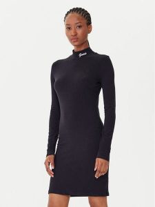 Guess Sukienka codzienna V5BK04 KCBF1 Czarny Slim Fit. Czarne kombinezony Guess, m, z aplikacjami, z bawełny, bez kołnierzyka, bez ramiączek. Za 199,99 zł.