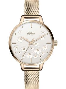 S. Oliver Zegarek kwarcowy w kolorze różowozłoto-srebrnym rozmiar: onesize. Czerwone, analogowe zegarki s.Oliver. Za 173,99 zł.