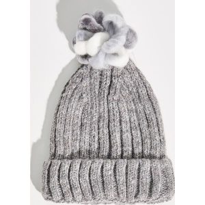Czapka z filcowym pomponem - Jasny szar. Czapki marki TRIBORD. W wyprzedaży za 14,99 zł.