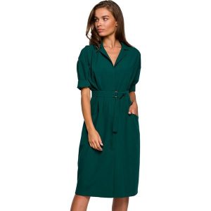 Stylove Sukienka w kolorze zielonym rozmiar: L. Zielone sukienki Stylove, na co dzień, l, bez wzorów, z tkaniny, bez kołnierzyka, bez ramiączek, midi, proste. Za 118,28 zł.
