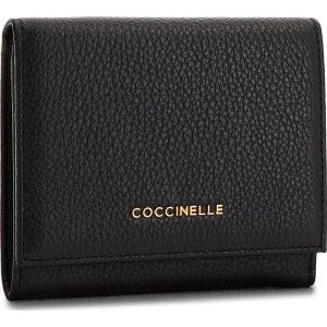 Mały Portfel Damski COCCINELLE - CW5 Metallic Soft E2 CW5 11 48 01 Noir 001. Czarne portfele marki Coccinelle, ze skóry. Za 449,00 zł.