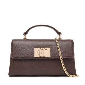 Torebka Furla. Brązowe kuferki Furla, bez wzorów, bez dodatków. Za 1 099,00 zł.