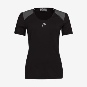 T-Shirt damski CLUB 22 Tech. Czarne t-shirty Head, xl, bez wzorów, z dżerseju, bez kołnierzyka, bez ramiączek. W wyprzedaży za 115,50 zł.