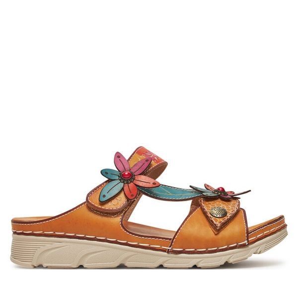 Klapki Laura Vita. Brązowe klapki LAURA VITA, bez wzorów, bez obcasa. Za 259,99 zł.