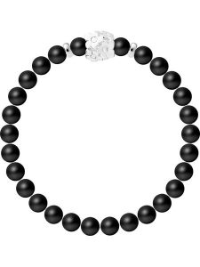 Pearline Bransoletka "Flowers" z agatem rozmiar: onesize. Czarne bransoletki Pearline, z agatem, srebrne. Za 165,99 zł.