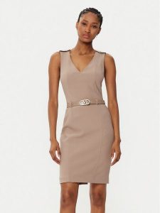 Marciano Guess Sukienka koktajlowa 5RGK10 6302A Beżowy Bodycon Fit. Brązowe kombinezony Marciano Guess, z aplikacjami, z syntetyku, wizytowe, bez kołnierzyka, bez ramiączek, bodycon. Za 489,99 zł.
