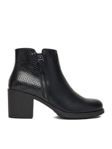 Clara Barson Botki CEO-WS6317-02 Czarny. Czarne botki Clara Barson, bez wzorów, z materiału, bez obcasa, na słupku, bez zapięcia. Za 149,99 zł.
