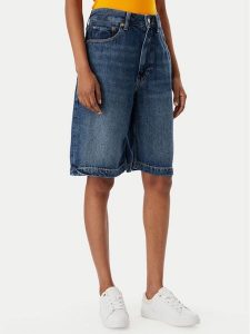 Tommy Hilfiger Szorty jeansowe WW0WW48597 Niebieski Relaxed Fit. Niebieskie szorty TOMMY HILFIGER, bez wzorów, z jeansu. Za 529,99 zł.