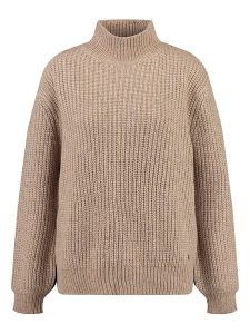 KEY LARGO Sweter "Dina" w kolorze beżowym rozmiar: XL. Brązowe swetry oversize KEY LARGO, xl, bez wzorów, ze splotem, bez ramiączek. Za 121,51 zł.