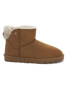 ISLAND BOOT Botki zimowe "Ilissa" w kolorze jasnobrązowym rozmiar: 39. Brązowe botki Island Boot, na zimę, bez wzorów, bez obcasa, bez zapięcia. Za 166,88 zł.