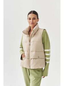 TATUUM Kamizelka puchowa "Trek" w kolorze beżowym rozmiar: XL. Brązowe kamizelki Tatuum, xl, bez wzorów, z puchu, bez kołnierzyka, bez ramiączek, bez kaptura. Za 284,15 zł.