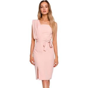 Made of emotion Sukienka w kolorze jasnoróżowym rozmiar: L. Różowe sukienki Made Of Emotion, l, bez wzorów, bez kołnierzyka, bez ramiączek, midi. Za 157,99 zł.