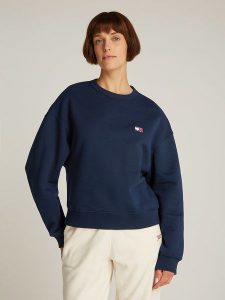 TOMMY JEANS Bluza w kolorze granatowym rozmiar: XS. Niebieskie bluzy Tommy Jeans, xs, bez wzorów, z bawełny, bez kaptura. Za 232,78 zł.