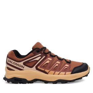 Trekkingi Salomon. Brązowe buty sportowe Salomon, bez wzorów, bez zapięcia, trekkingowe. Za 289,99 zł.