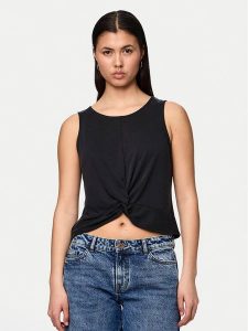 Pieces Top Anora 17149200 Czarny Regular Fit. Czarne topy Pieces, l, bez wzorów, z syntetyku, bez kołnierzyka, bez ramiączek. Za 69,99 zł.