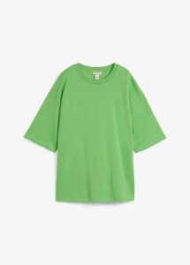 Długi T-shirt z dzianiny interlock. Brązowe t-shirty bonprix, bez wzorów, z dzianiny, bez kołnierzyka, bez ramiączek. Za 64,99 zł.