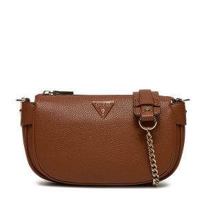 Torebka Guess. Brązowe listonoszki Guess, z aplikacjami, bez dodatków. Za 299,99 zł.