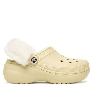 Klapki Crocs. Brązowe klapki Crocs, bez wzorów, bez obcasa. Za 309,99 zł.